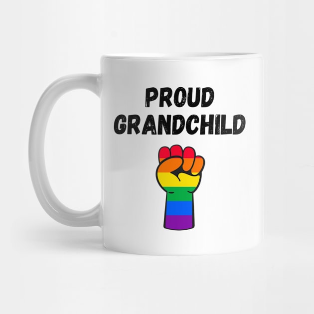 Proud Grandchild Rainbow Pride T Shirt Design by Rainbow Kin Wear